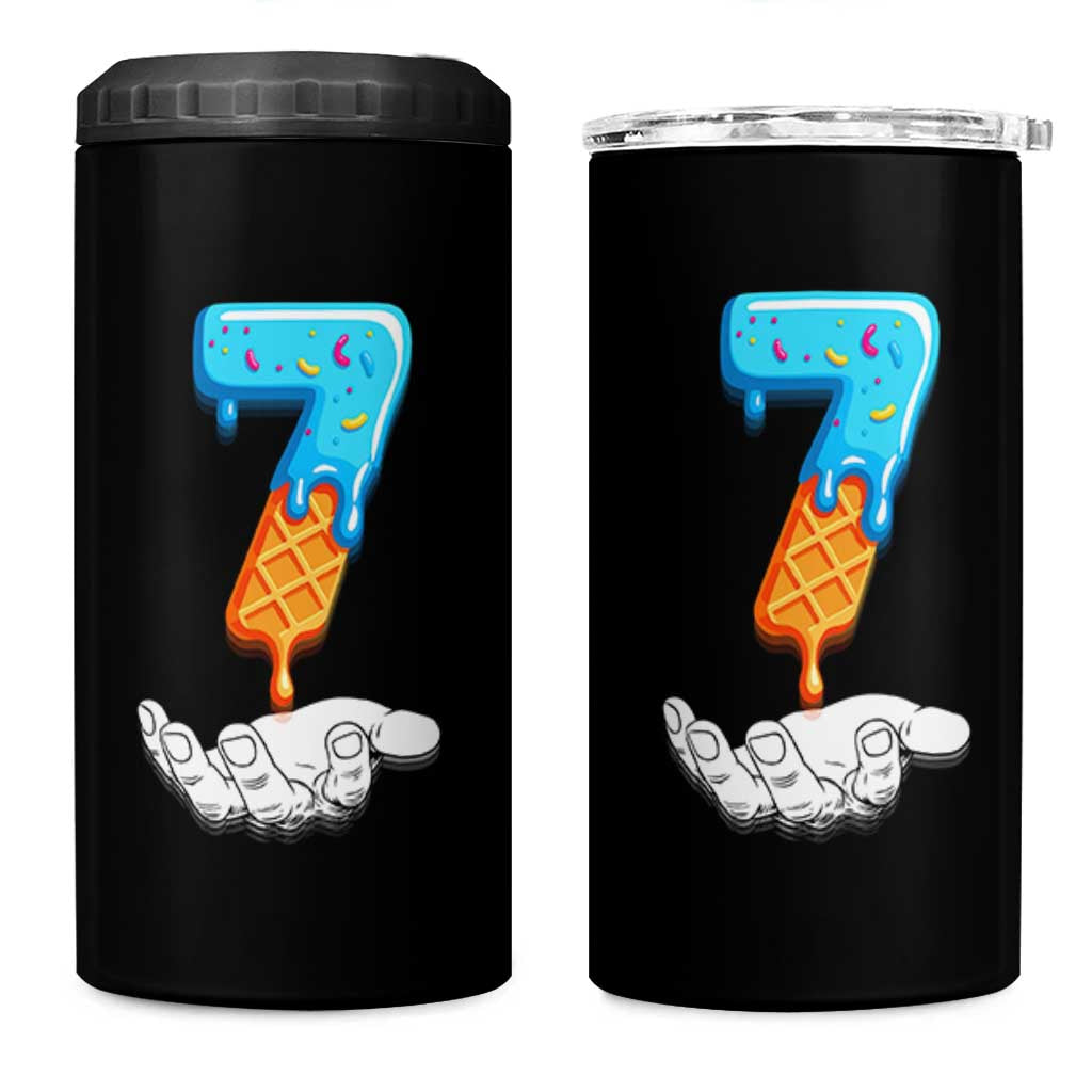 Funny 67 Six Seven Meme Couple Matching 4 in 1 Can Cooler Tumbler Number 7 Baseball Ice Cream Drip - Wonder Print Shop