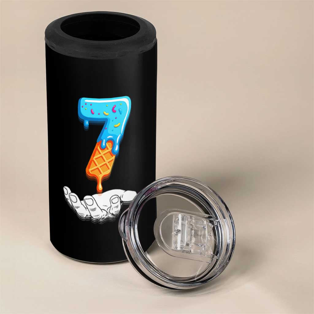 Funny 67 Six Seven Meme Couple Matching 4 in 1 Can Cooler Tumbler Number 7 Baseball Ice Cream Drip - Wonder Print Shop