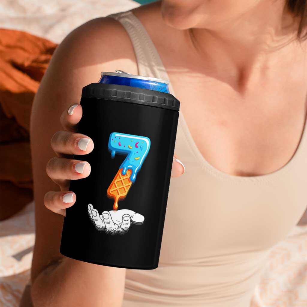 Funny 67 Six Seven Meme Couple Matching 4 in 1 Can Cooler Tumbler Number 7 Baseball Ice Cream Drip - Wonder Print Shop