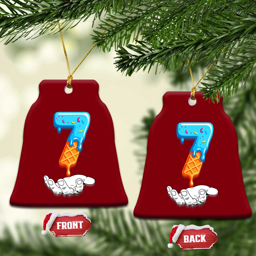 Funny 67 Six Seven Meme Couple Matching Ceramic Ornament Number 7 Baseball Ice Cream Drip - Wonder Print Shop