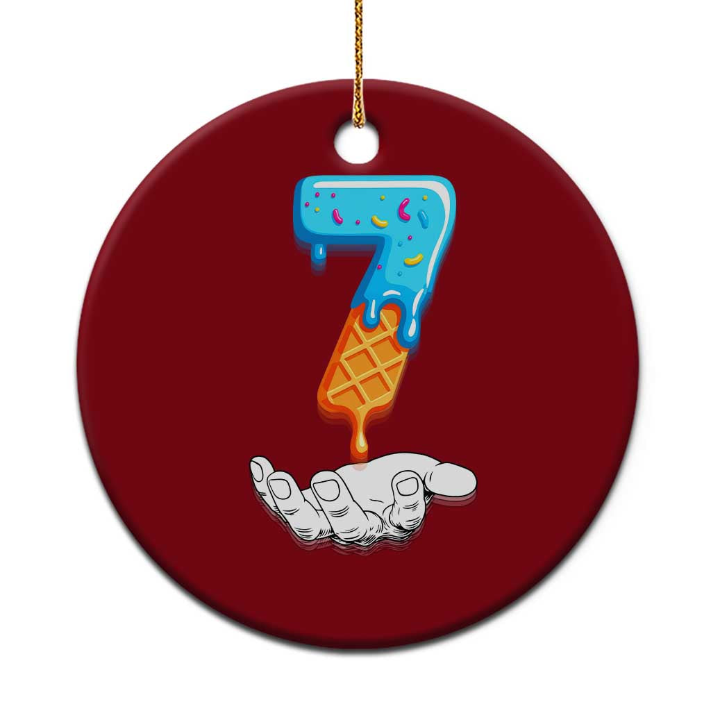 Funny 67 Six Seven Meme Couple Matching Ceramic Ornament Number 7 Baseball Ice Cream Drip - Wonder Print Shop