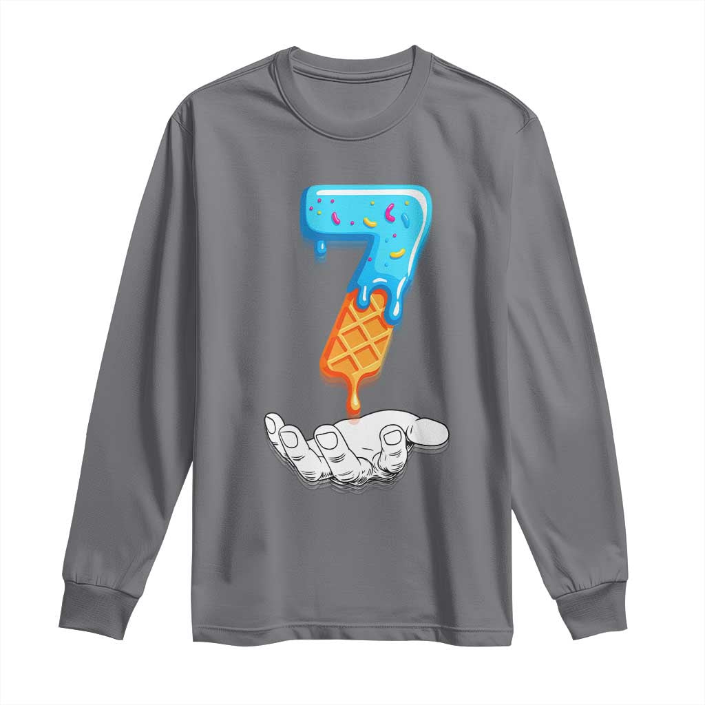Funny 67 Six Seven Meme Couple Matching Long Sleeve Shirt Number 7 Baseball Ice Cream Drip - Wonder Print Shop