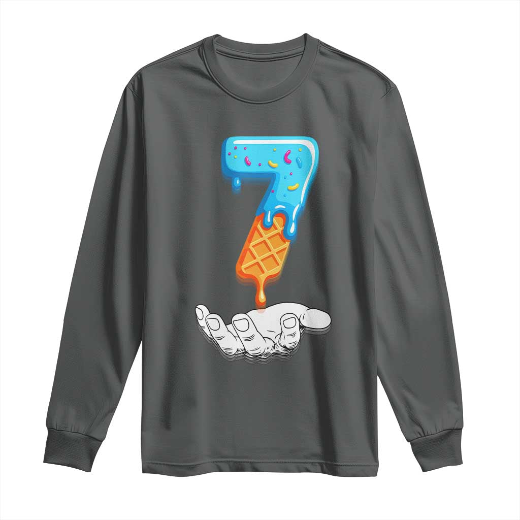 Funny 67 Six Seven Meme Couple Matching Long Sleeve Shirt Number 7 Baseball Ice Cream Drip - Wonder Print Shop