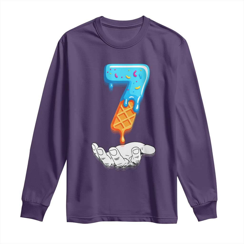 Funny 67 Six Seven Meme Couple Matching Long Sleeve Shirt Number 7 Baseball Ice Cream Drip - Wonder Print Shop