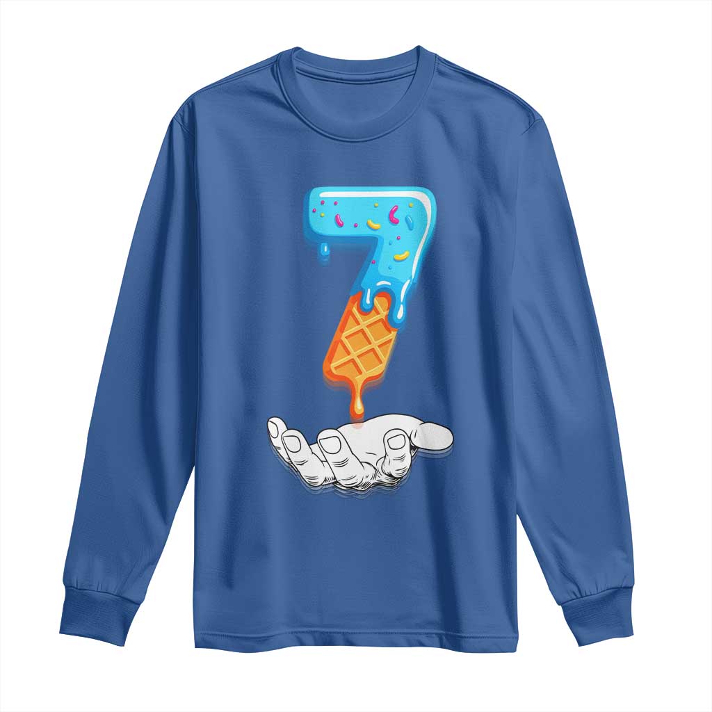Funny 67 Six Seven Meme Couple Matching Long Sleeve Shirt Number 7 Baseball Ice Cream Drip - Wonder Print Shop