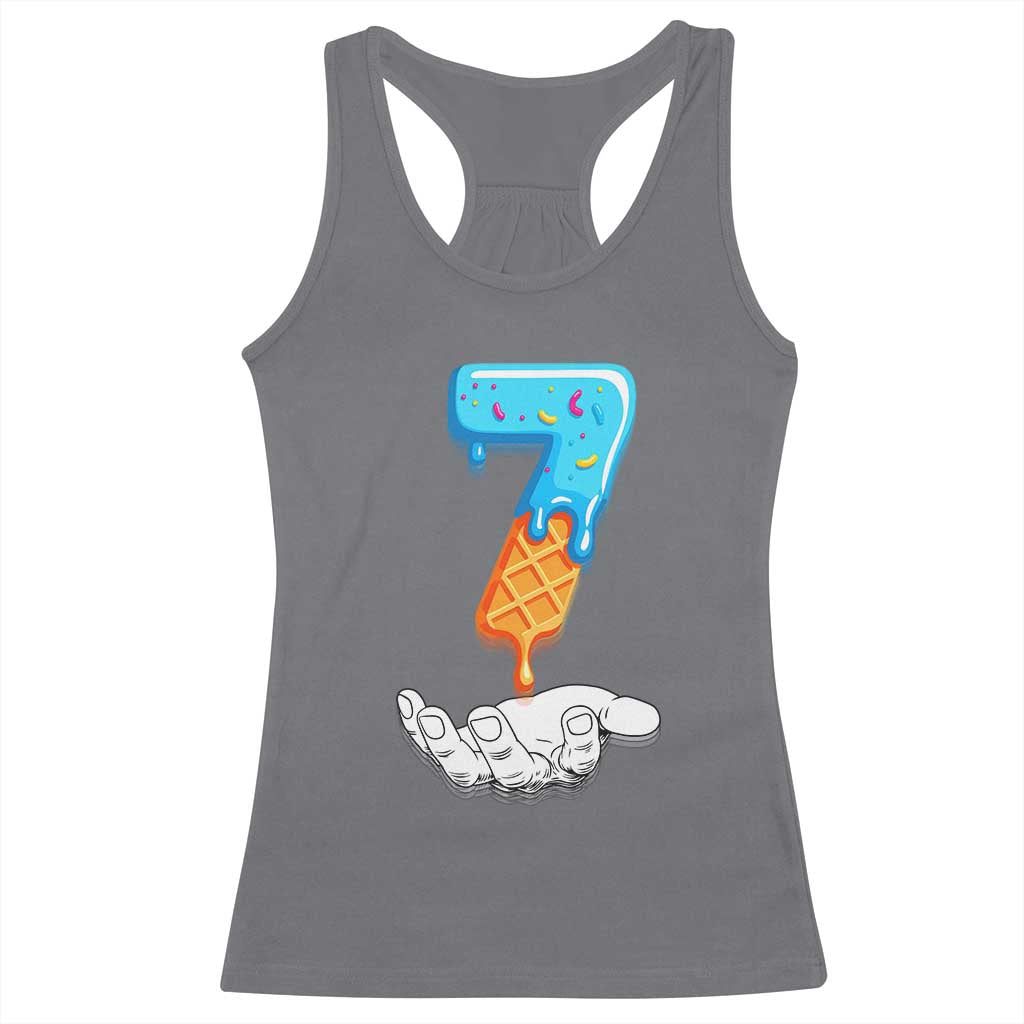 Funny 67 Six Seven Meme Couple Matching Racerback Tank Top Number 7 Baseball Ice Cream Drip - Wonder Print Shop