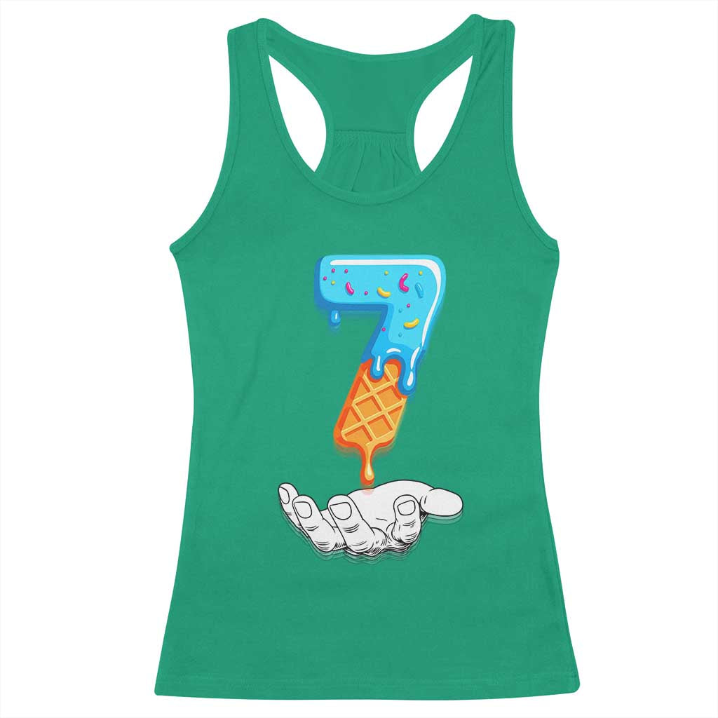 Funny 67 Six Seven Meme Couple Matching Racerback Tank Top Number 7 Baseball Ice Cream Drip - Wonder Print Shop
