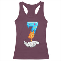 Funny 67 Six Seven Meme Couple Matching Racerback Tank Top Number 7 Baseball Ice Cream Drip - Wonder Print Shop