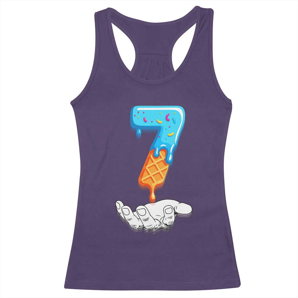 Funny 67 Six Seven Meme Couple Matching Racerback Tank Top Number 7 Baseball Ice Cream Drip - Wonder Print Shop
