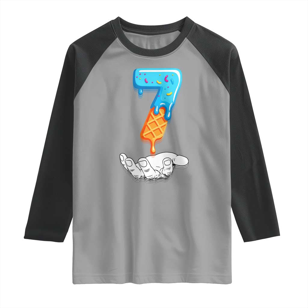 Funny 67 Six Seven Meme Couple Matching Raglan Shirt Number 7 Baseball Ice Cream Drip - Wonder Print Shop