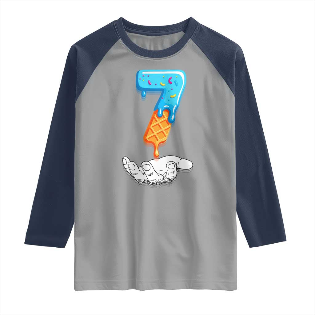 Funny 67 Six Seven Meme Couple Matching Raglan Shirt Number 7 Baseball Ice Cream Drip - Wonder Print Shop