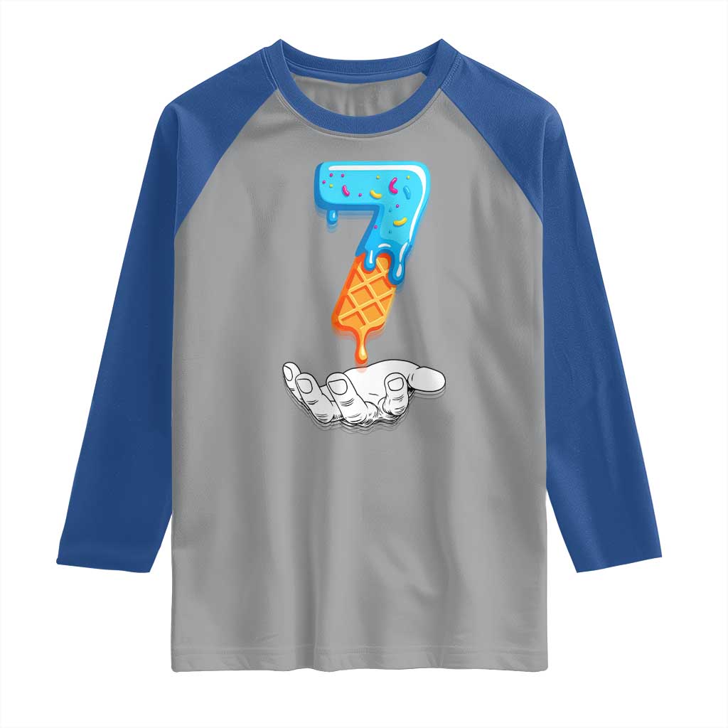 Funny 67 Six Seven Meme Couple Matching Raglan Shirt Number 7 Baseball Ice Cream Drip - Wonder Print Shop