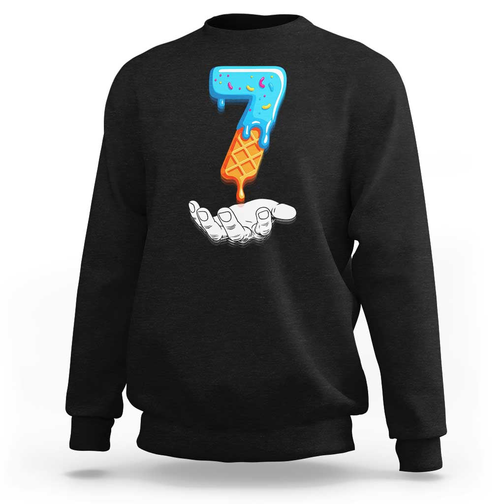 Funny 67 Six Seven Meme Couple Matching Sweatshirt Number 7 Baseball Ice Cream Drip - Wonder Print Shop