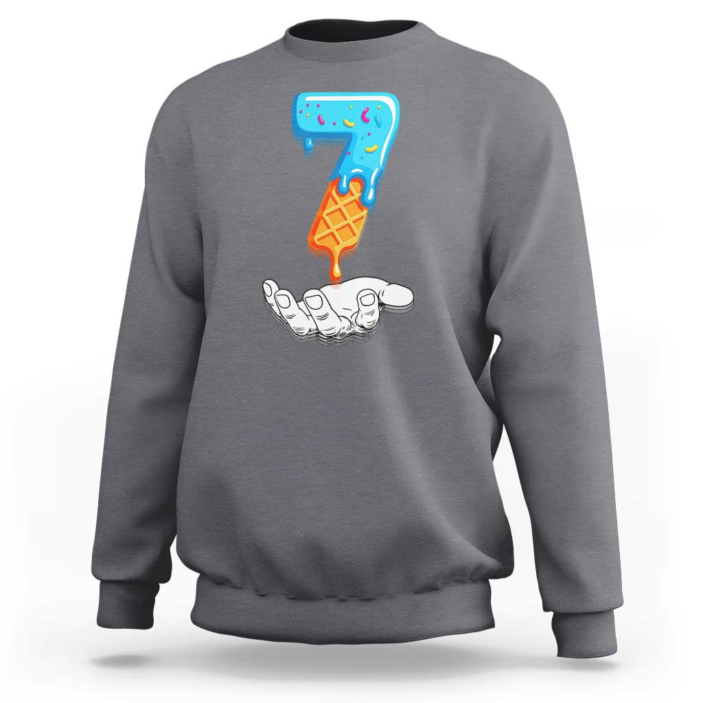 Funny 67 Six Seven Meme Couple Matching Sweatshirt Number 7 Baseball Ice Cream Drip - Wonder Print Shop