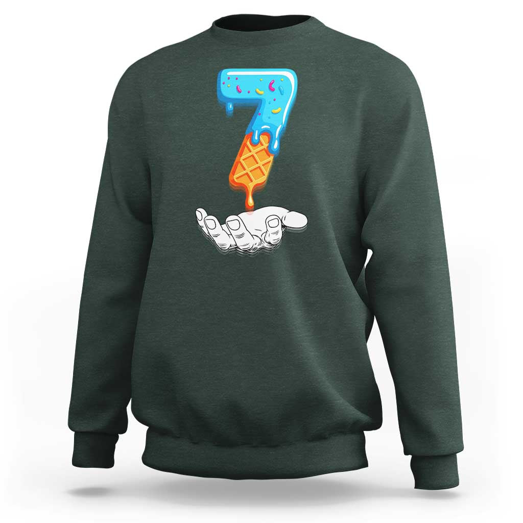 Funny 67 Six Seven Meme Couple Matching Sweatshirt Number 7 Baseball Ice Cream Drip - Wonder Print Shop