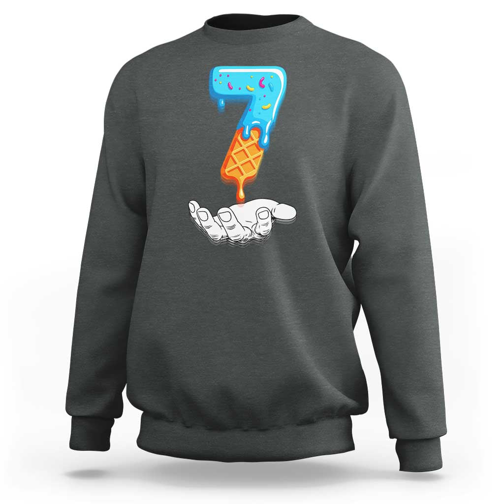 Funny 67 Six Seven Meme Couple Matching Sweatshirt Number 7 Baseball Ice Cream Drip - Wonder Print Shop