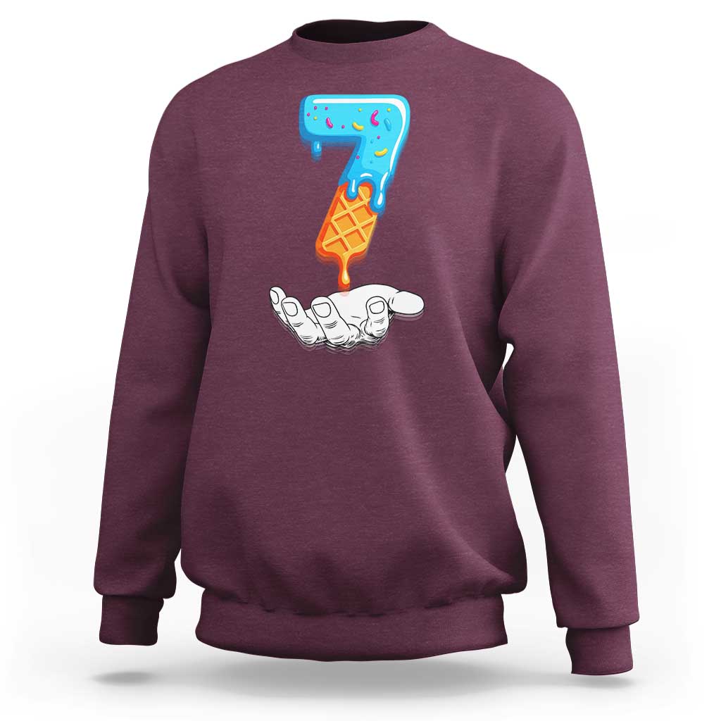 Funny 67 Six Seven Meme Couple Matching Sweatshirt Number 7 Baseball Ice Cream Drip - Wonder Print Shop