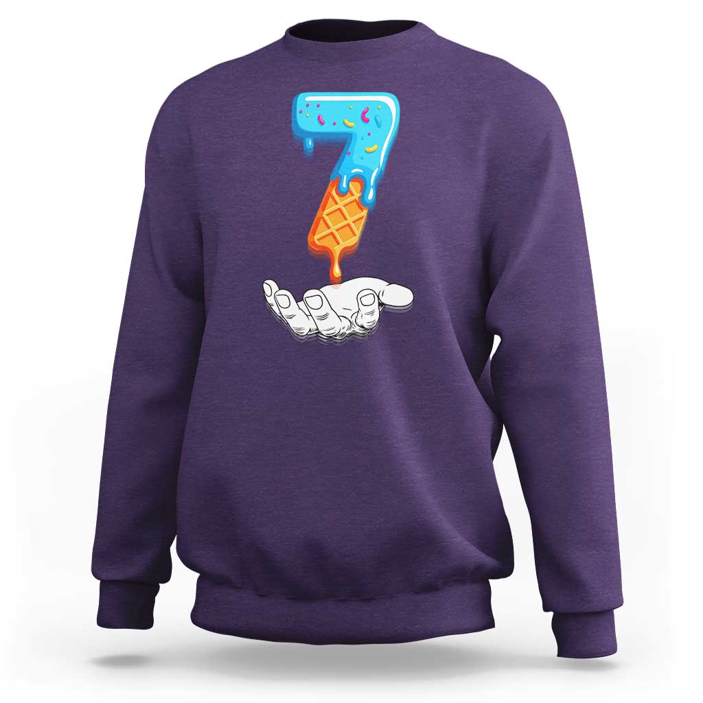 Funny 67 Six Seven Meme Couple Matching Sweatshirt Number 7 Baseball Ice Cream Drip - Wonder Print Shop