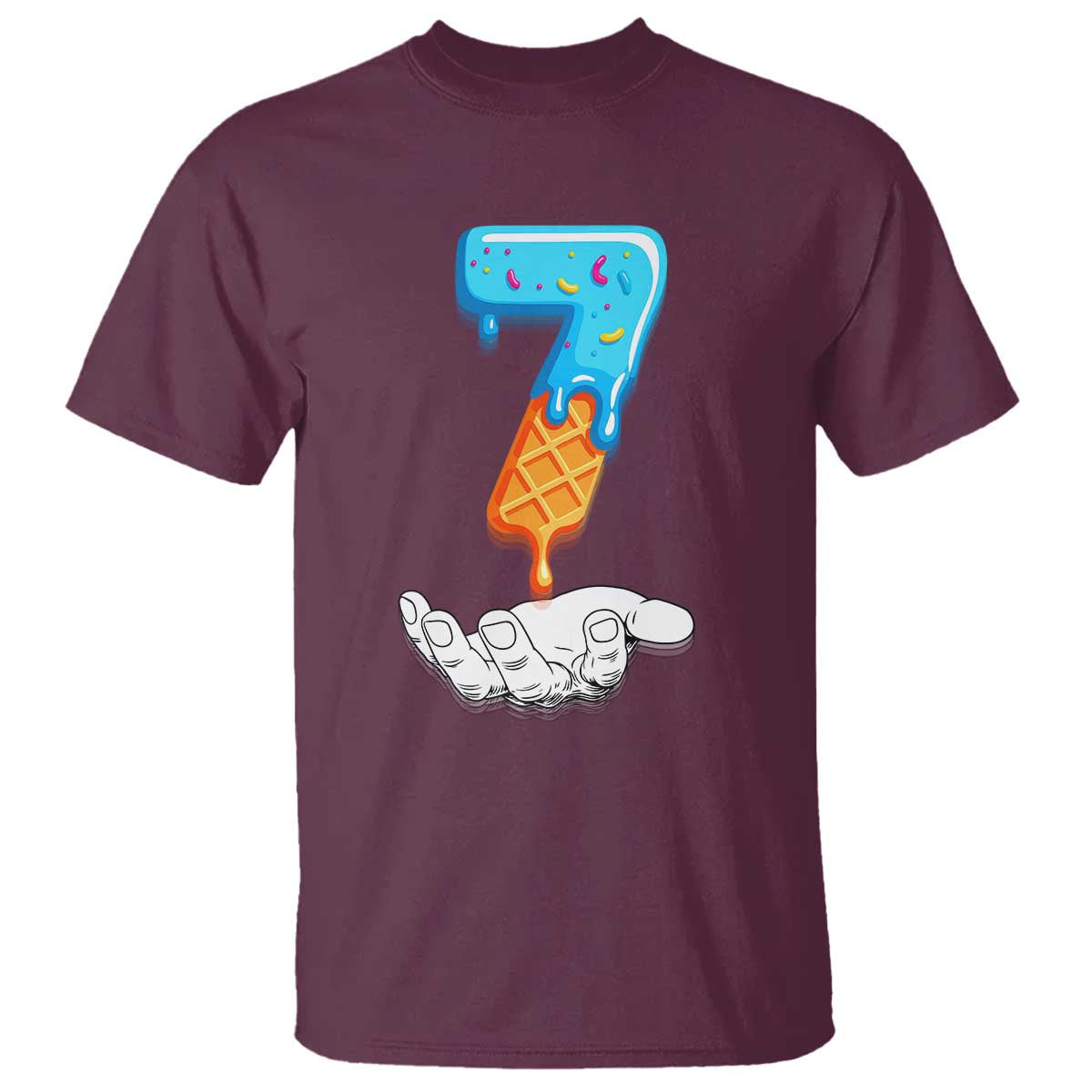 Funny 67 Six Seven Meme Couple Matching T Shirt Number 7 Baseball Ice Cream Drip - Wonder Print Shop