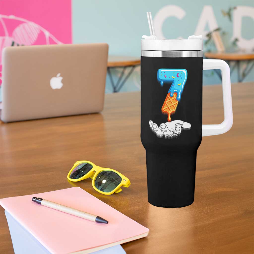 Funny 67 Six Seven Meme Couple Matching Tumbler With Handle Number 7 Baseball Ice Cream Drip - Wonder Print Shop