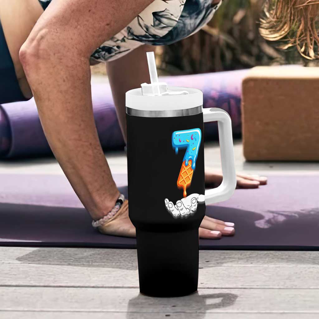 Funny 67 Six Seven Meme Couple Matching Tumbler With Handle Number 7 Baseball Ice Cream Drip - Wonder Print Shop