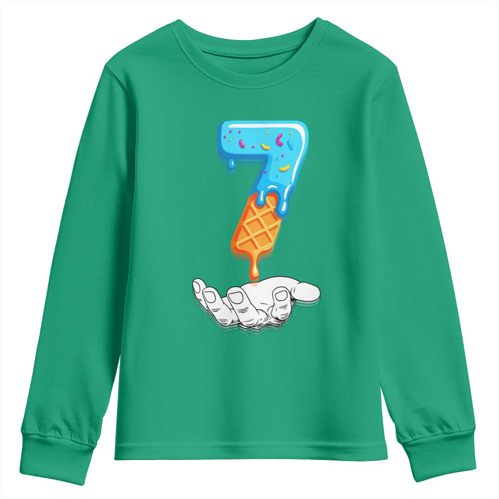 Funny 67 Six Seven Meme Couple Matching Youth Sweatshirt Number 7 Baseball Ice Cream Drip - Wonder Print Shop