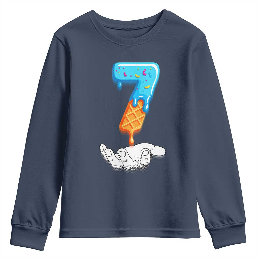 Funny 67 Six Seven Meme Couple Matching Youth Sweatshirt Number 7 Baseball Ice Cream Drip - Wonder Print Shop