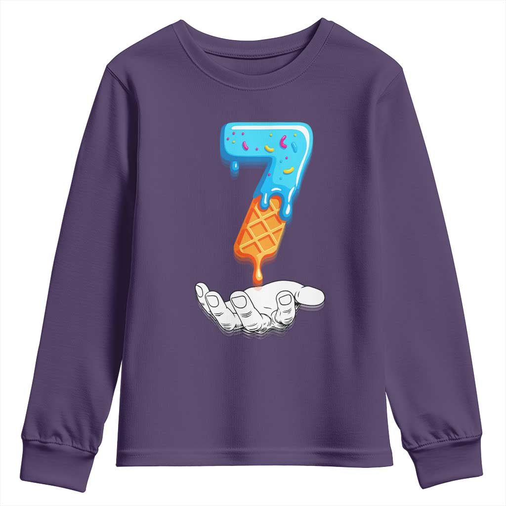 Funny 67 Six Seven Meme Couple Matching Youth Sweatshirt Number 7 Baseball Ice Cream Drip - Wonder Print Shop