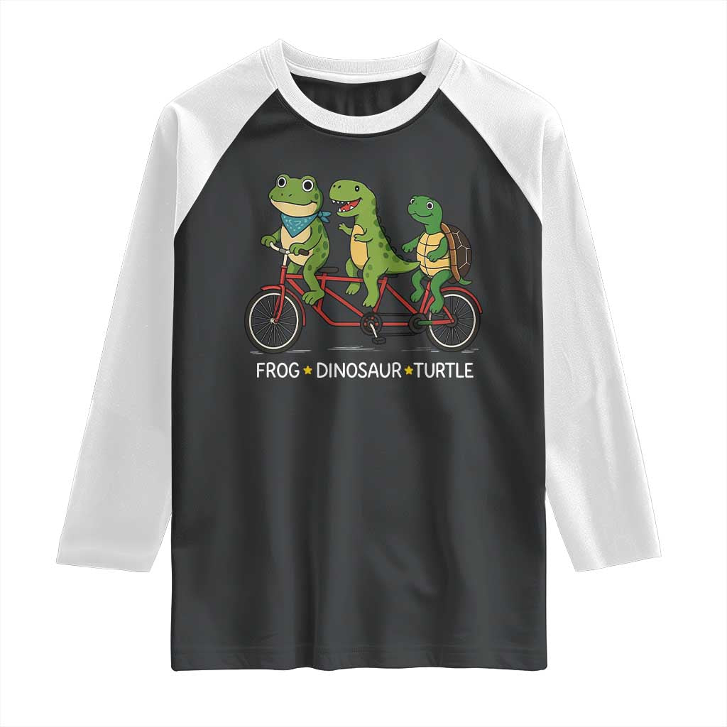 Subtle FDT Raglan Shirt Frog Dinosaur Turtle Political Satire - Wonder Print Shop