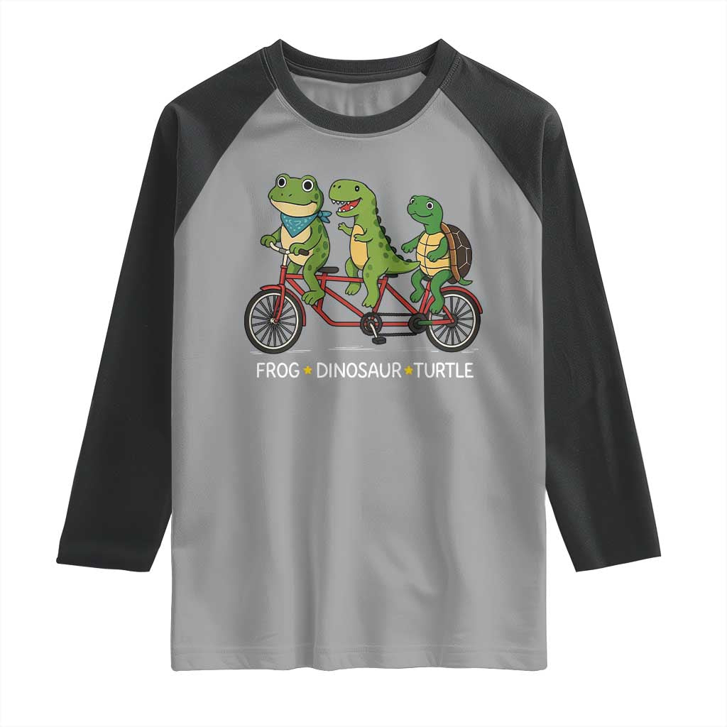 Subtle FDT Raglan Shirt Frog Dinosaur Turtle Political Satire - Wonder Print Shop