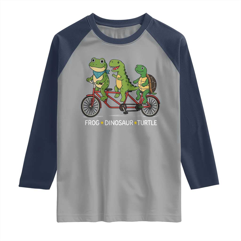 Subtle FDT Raglan Shirt Frog Dinosaur Turtle Political Satire - Wonder Print Shop