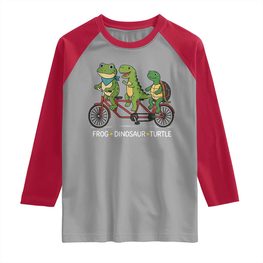 Subtle FDT Raglan Shirt Frog Dinosaur Turtle Political Satire - Wonder Print Shop
