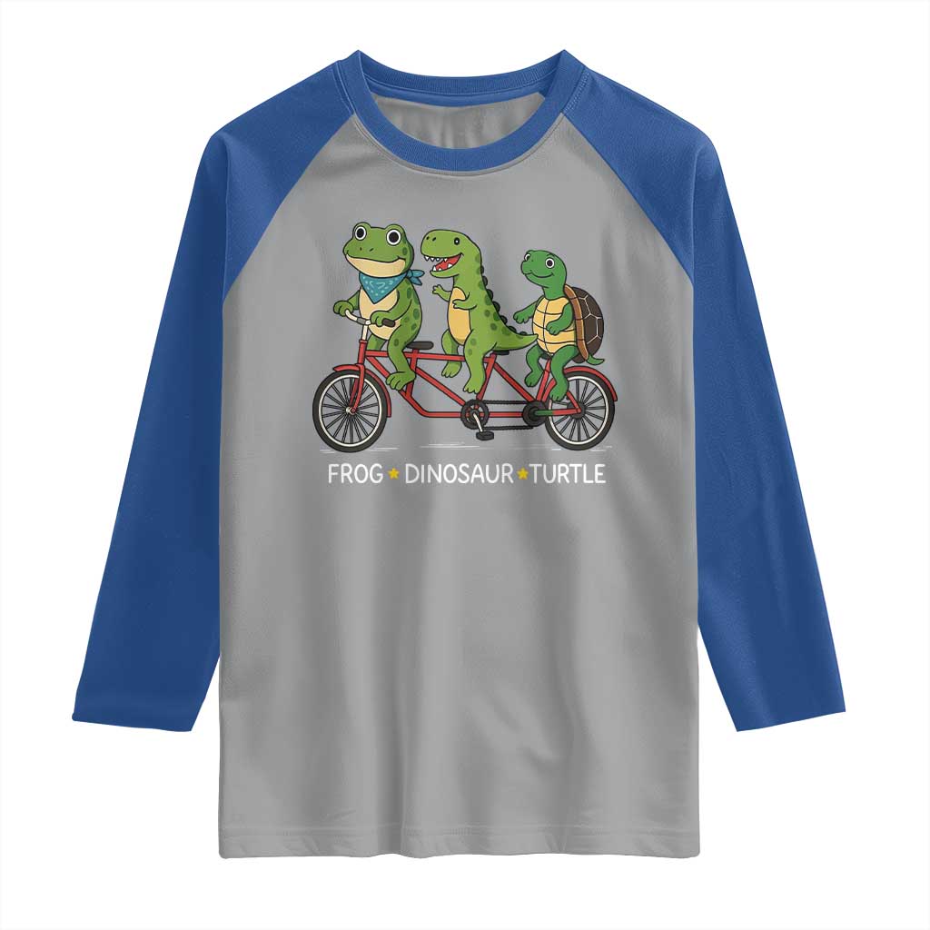 Subtle FDT Raglan Shirt Frog Dinosaur Turtle Political Satire - Wonder Print Shop