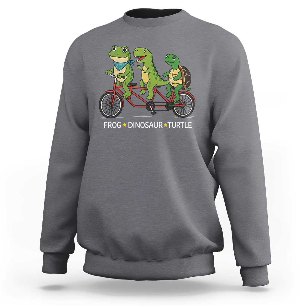 Subtle FDT Sweatshirt Frog Dinosaur Turtle Political Satire - Wonder Print Shop