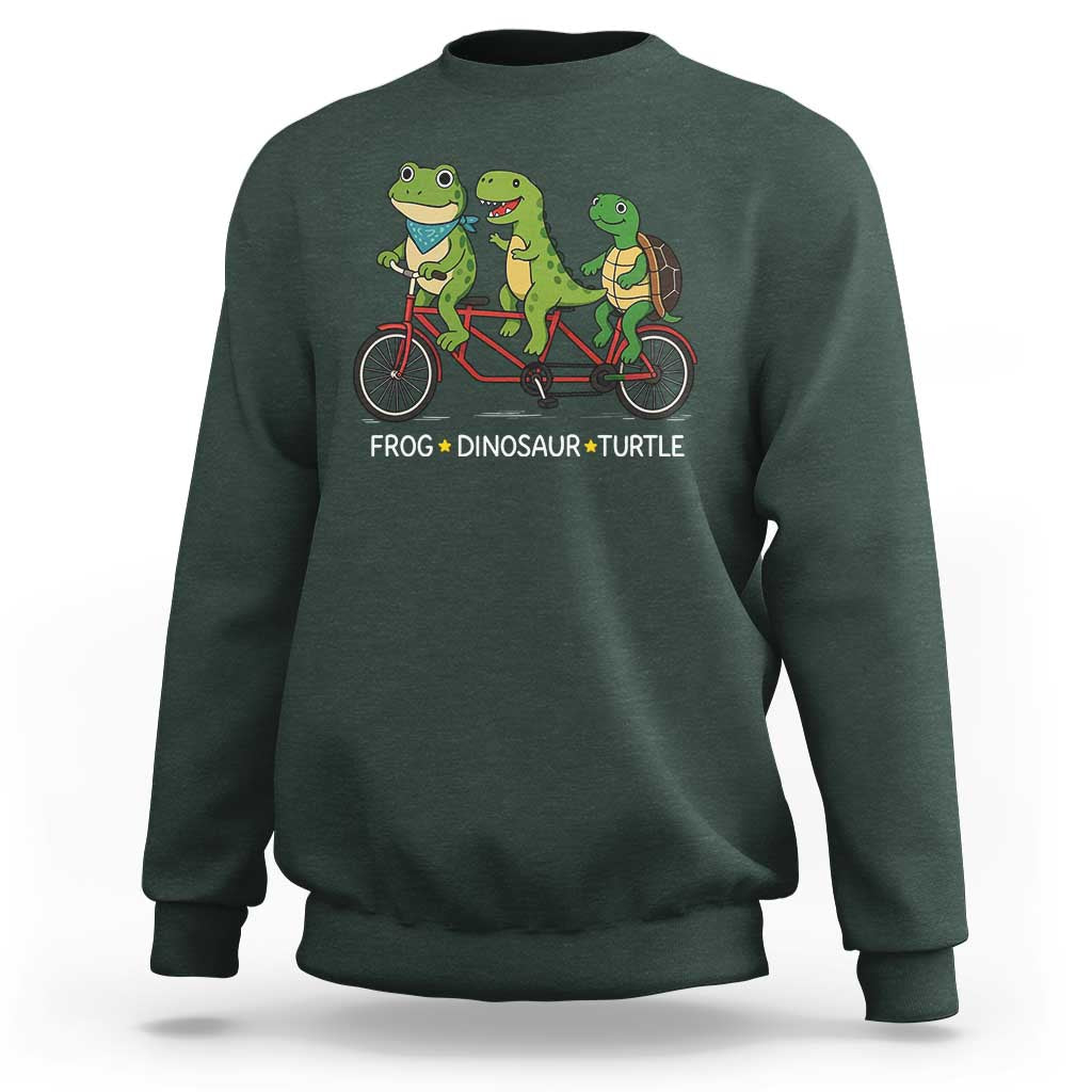 Subtle FDT Sweatshirt Frog Dinosaur Turtle Political Satire - Wonder Print Shop