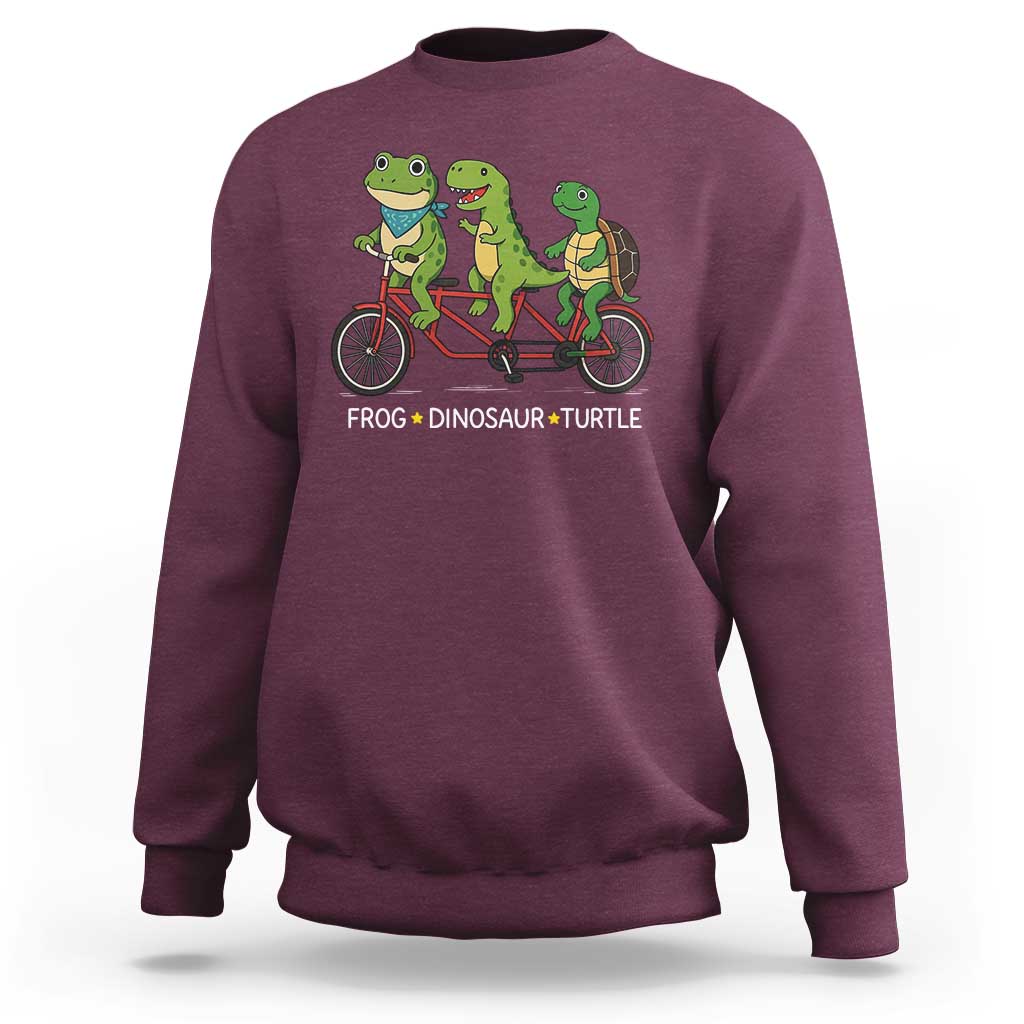 Subtle FDT Sweatshirt Frog Dinosaur Turtle Political Satire - Wonder Print Shop