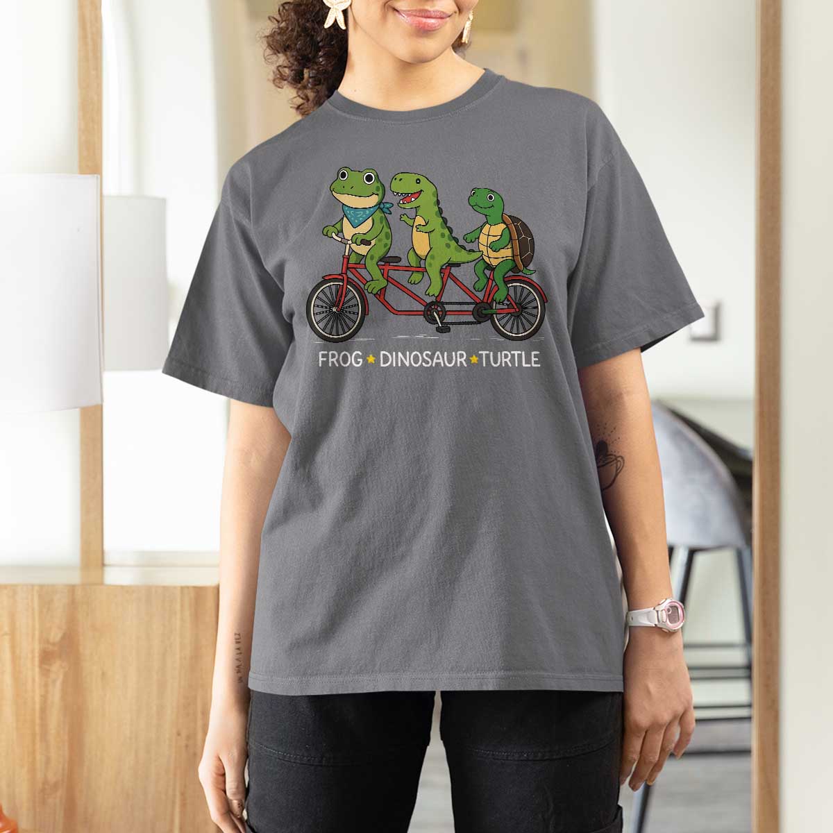 Subtle FDT T Shirt For Women Frog Dinosaur Turtle Political Satire - Wonder Print Shop