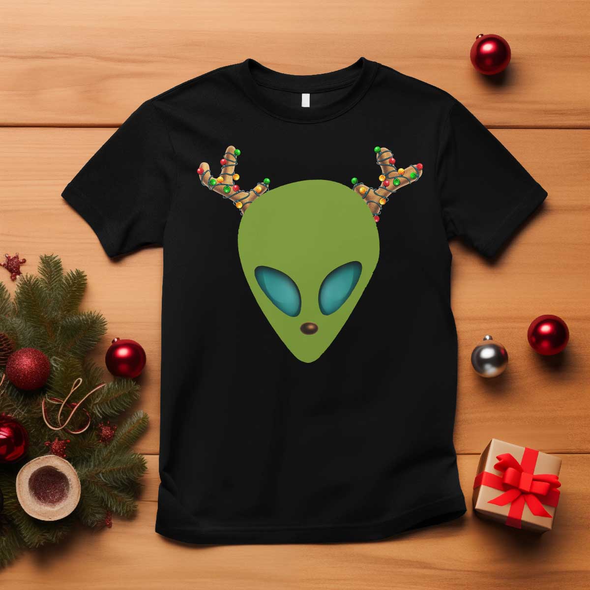 Alien Christmas T Shirt Funny Humans Aren't Real Cute UFO Gift - Wonder Print Shop