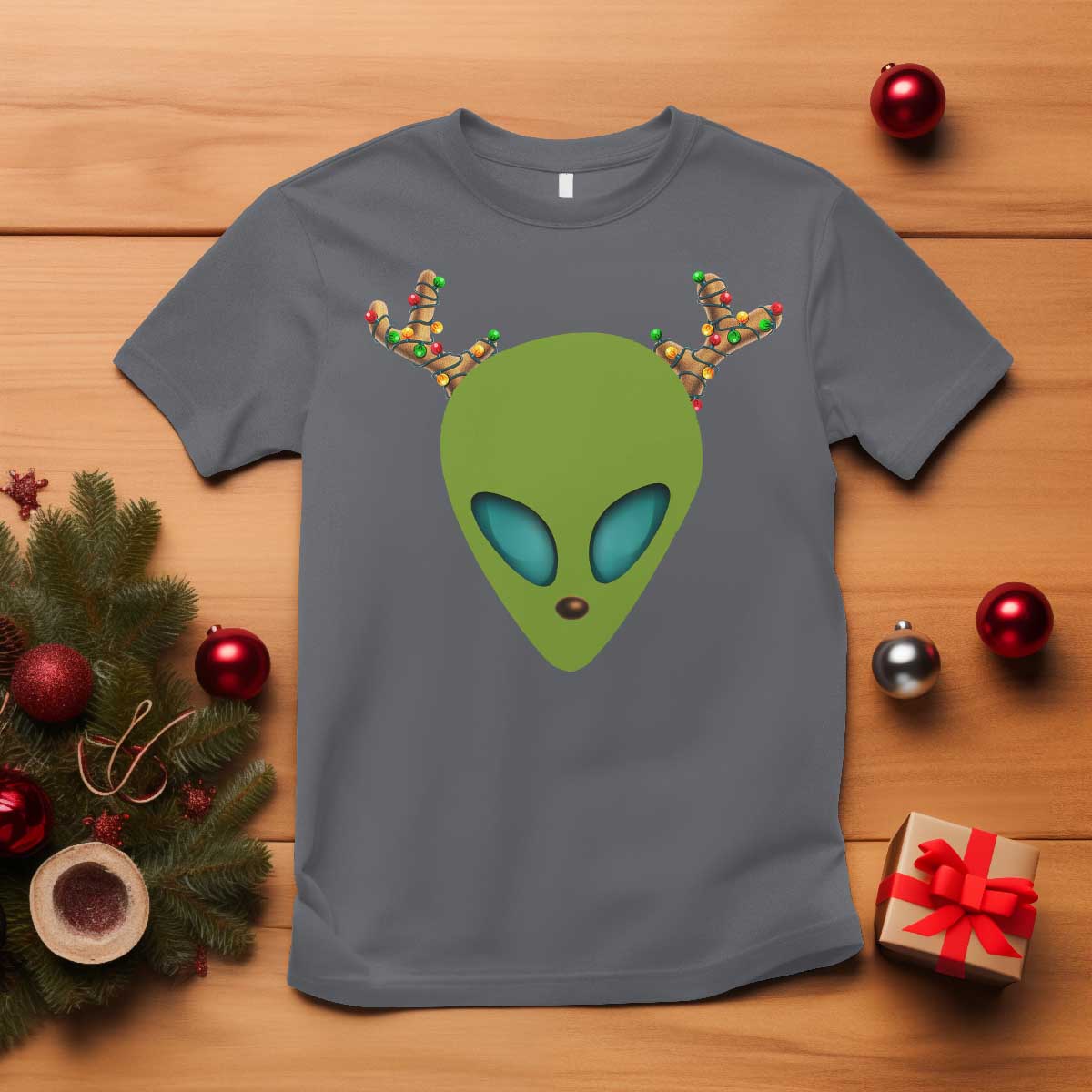 Alien Christmas T Shirt Funny Humans Aren't Real Cute UFO Gift - Wonder Print Shop
