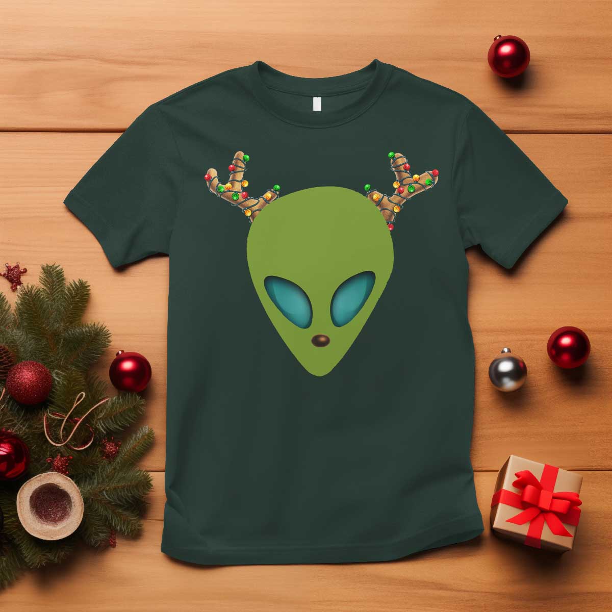 Alien Christmas T Shirt Funny Humans Aren't Real Cute UFO Gift - Wonder Print Shop