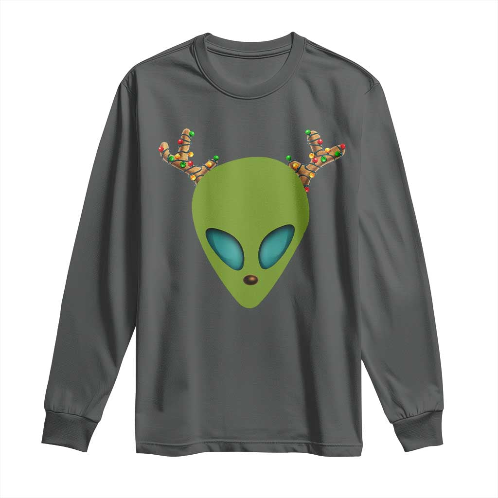 Alien Christmas Long Sleeve Shirt Funny Humans Aren't Real Cute UFO Gift