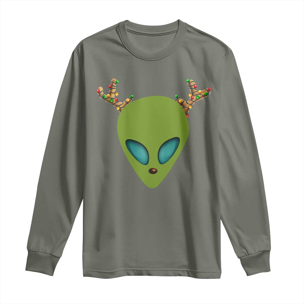 Alien Christmas Long Sleeve Shirt Funny Humans Aren't Real Cute UFO Gift