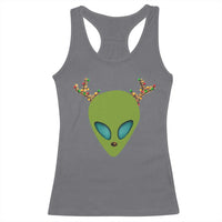 Alien Christmas Racerback Tank Top Funny Humans Aren't Real Cute UFO Gift