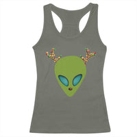 Alien Christmas Racerback Tank Top Funny Humans Aren't Real Cute UFO Gift