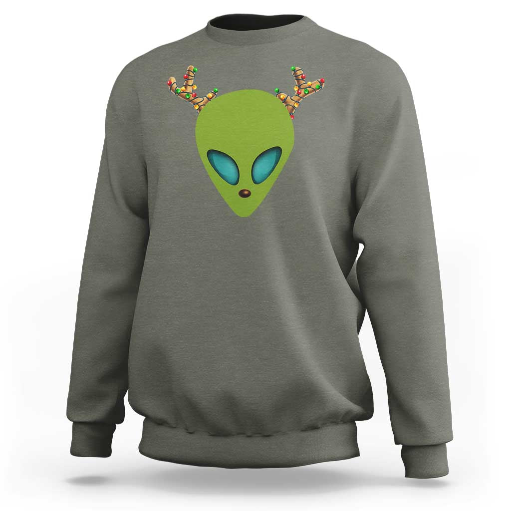 Alien Christmas Sweatshirt Funny Humans Aren't Real Cute UFO Gift - Wonder Print Shop