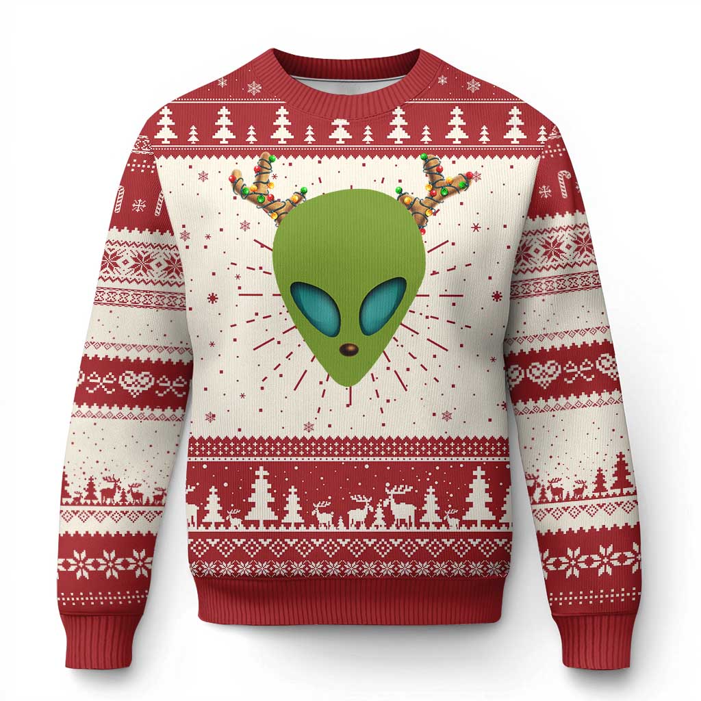 Alien Xmas Ugly Christmas Sweater Funny Humans Aren't Real Cute UFO Gift - Wonder Print Shop