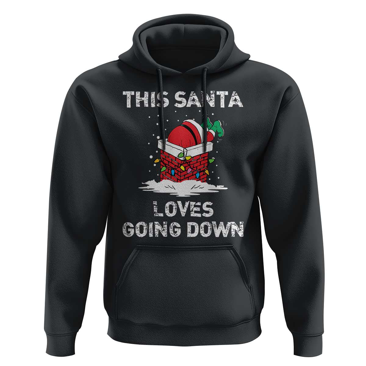 Christmas Santa Hoodie Funny This Santa Loves Going Down