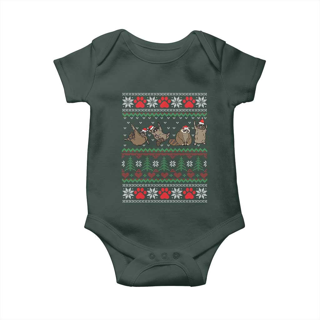 Raccoon Christmas Baby Onesie Funny Ugly Christmas