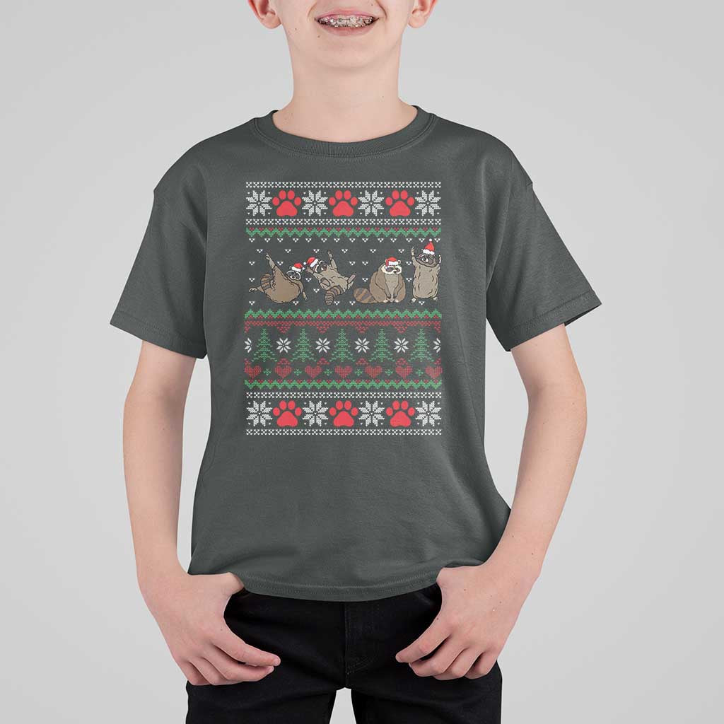 Raccoon Christmas T Shirt For Kid Funny Ugly Christmas - Wonder Print Shop