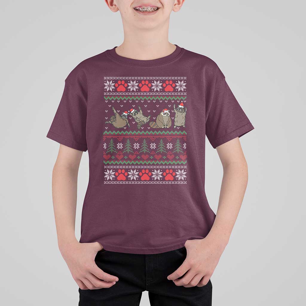 Raccoon Christmas T Shirt For Kid Funny Ugly Christmas - Wonder Print Shop